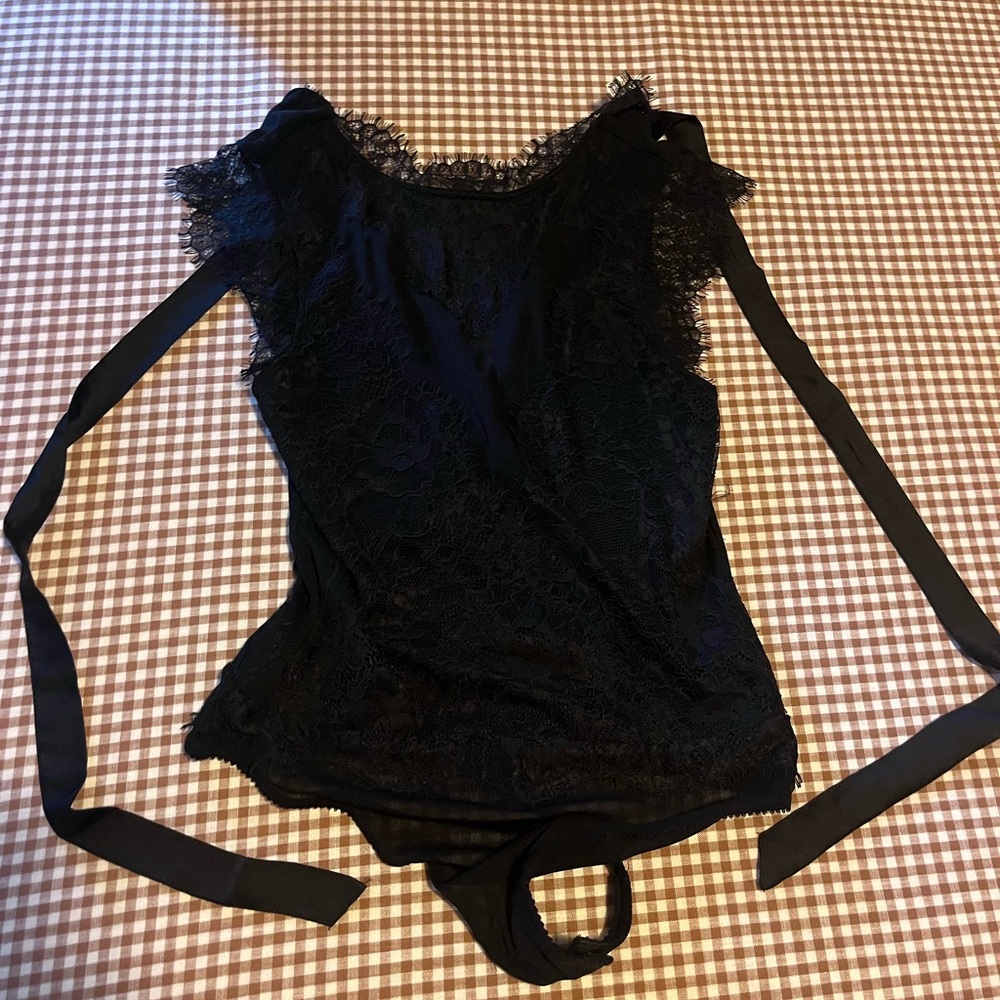 Free People Black Lace Bodysuit